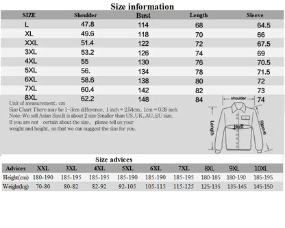 2024 New Brand Mens Casual Jacket Large Size Men Pilot Bomber Jacket Male Plus Size XXXXL 6XL 7XL 8XL Overcoat