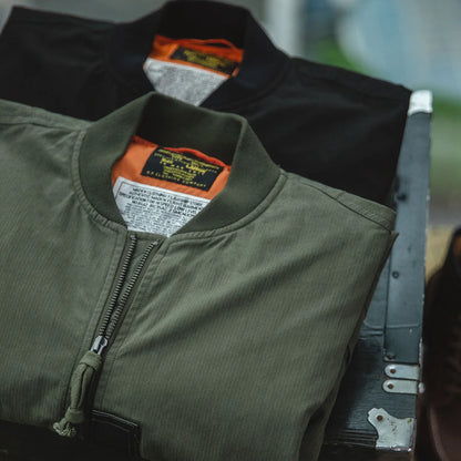 Maden Retro MA1 Bomber Flight Jackets Green Windproof Pilot Jacket Casual Motorcycle Baseball Coat for Men's Spring and Autumn