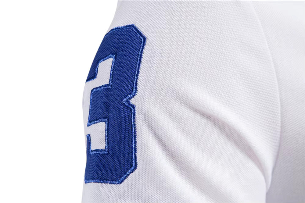 Camisa Polo Animals - Branco e Azul