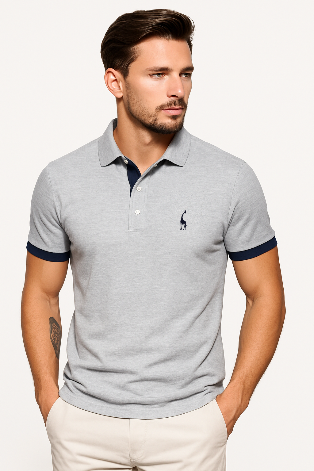 Camisa Polo Animals - Cinza