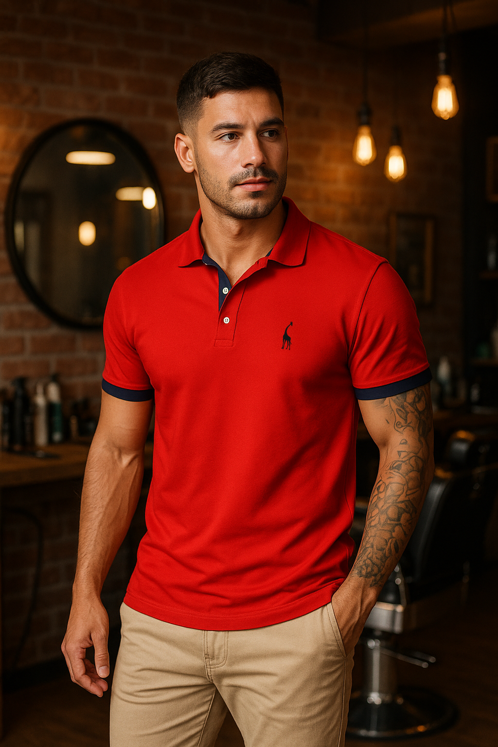Camisa Polo Animals - Vermelho