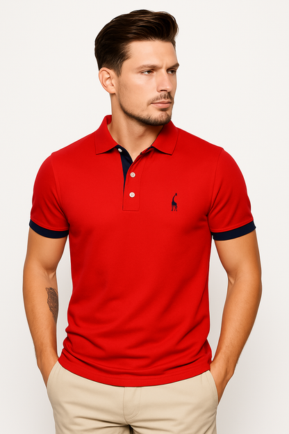 Kit 3 Camisas Polo Animals - Azul Marinho Branco e Vermelho