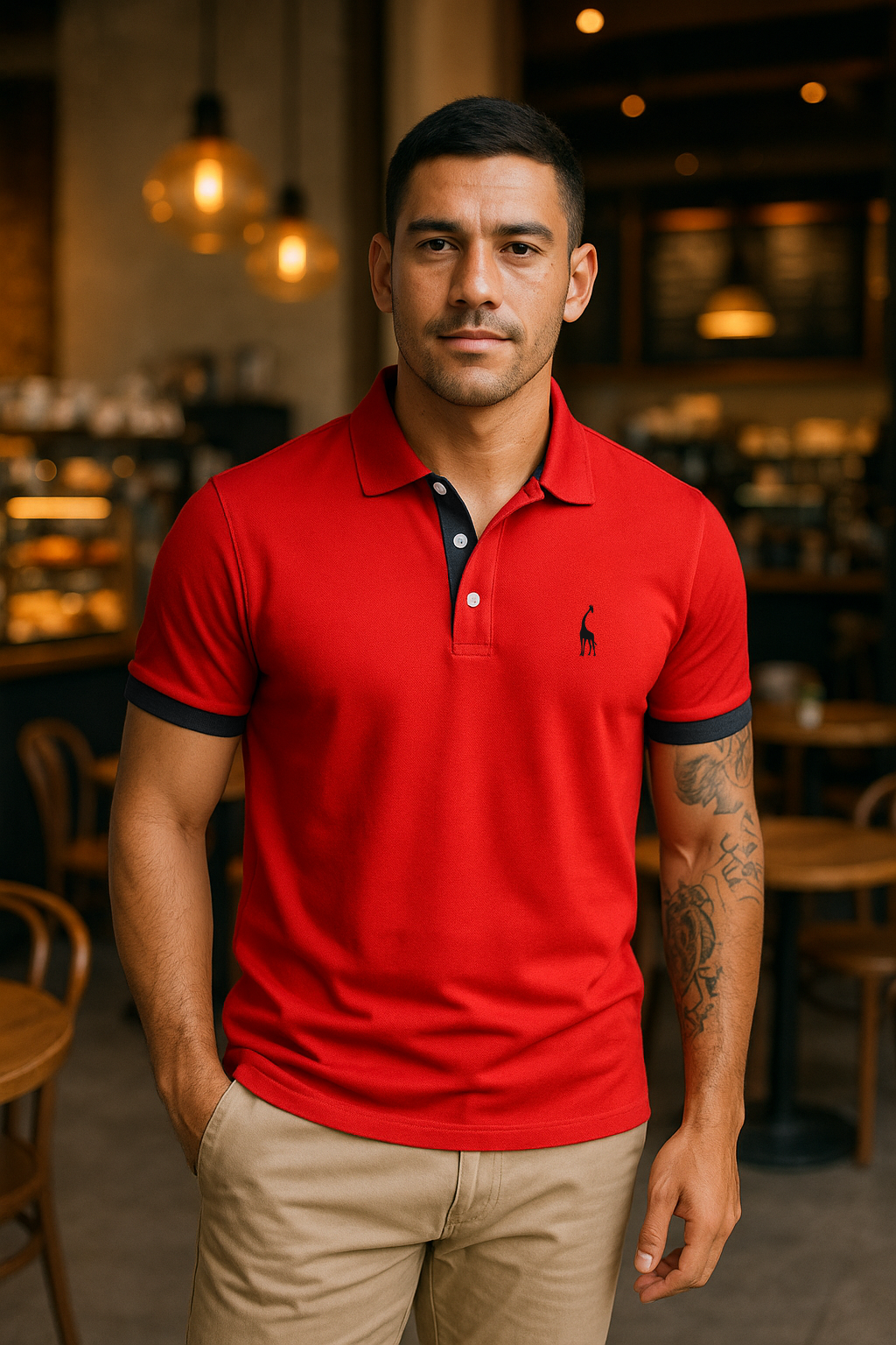 Camisa Polo Animals - Vermelho